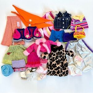 Vintage Groovy Girls/Corolle 14” doll clothes lot
